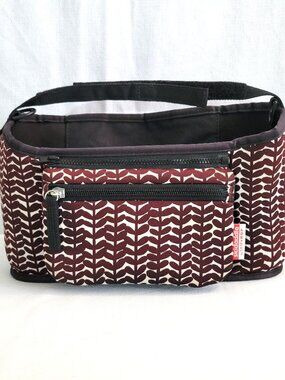 Skidaddle by Skip Hop Universal Stroller Caddy - Black Brown White Vine Pattern